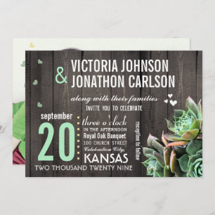 Invitation Jardin rustique Grange poules et poules en bois Ma