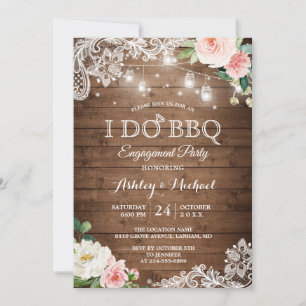 Invitation Jardin rustique I DO BBQ