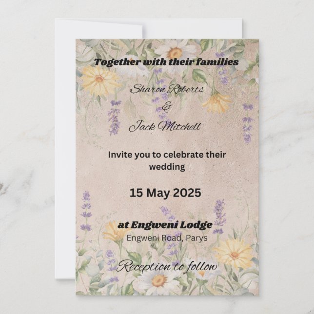 INVITATION JARDIN RUSTIQUE ROMANCE 1 (Devant)