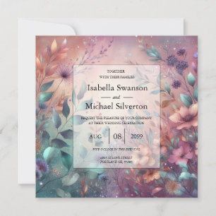 Invitation Jardin Secret dans la Lumière du Soir de Mariage