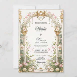 Invitation Jardin Secret Élégant Mariage à l'Arche Florale
