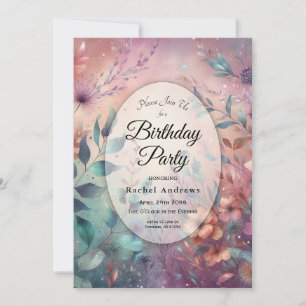 Invitation Jardin secret en soirée fête d'anniversaire