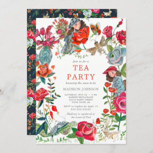 Invitation Jardin secret Roses & insectes baby shower