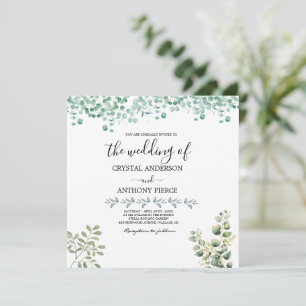 Invitation Jardin Thématique Eucalyptus Romantique