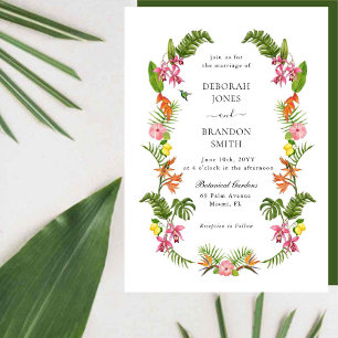 Invitation Jardin tropical Floral & mariage de verdure