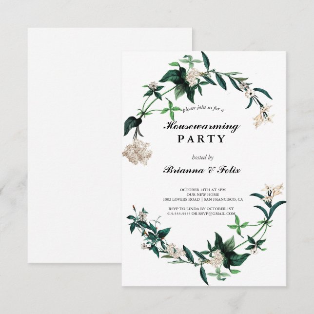 Invitation Jardin Tropical Green House Party (Devant / Derrière)