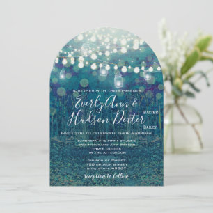 Invitation Jardin Turquoise bleu de Fairy Lights Mariage de l