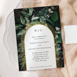 Invitation Jardin verdoyant, Arc botanique moderne mariage In