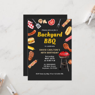 Invitation Jardin vintage barbecue barbecue fête d'anniversai
