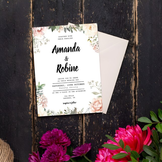 Invitation Jardin Vintage floral (Créateur téléchargé)