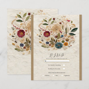 Invitation Jardin Whimsical Pressé Fleurs Bohème RSVP