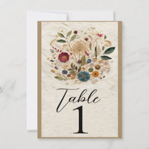 Invitation Jardin Whimsical Pressé Fleurs Numéro de tableau