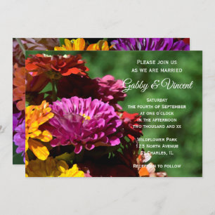 Invitation Jardin Zinnia Flowers Mariage