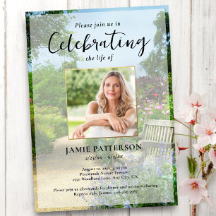 Invitation Jardinier, Célébration de la vie Photo personnalis