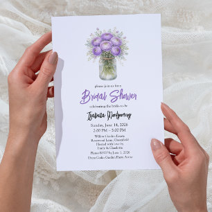 Invitation Jarre de maçon de mariage avec ranunculus de palet