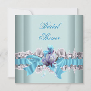 Invitation Jarretière en dentelle blanche pour douche de mari