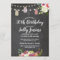 Jars Anniversaire de la fête Rustic Chalk Floral I