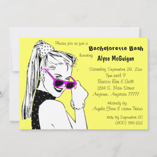 Invitation Jaune Bachelorette Bash
