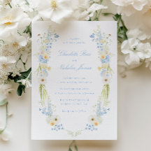 Jaune Beurre Bleu Bébé Floral Mariage