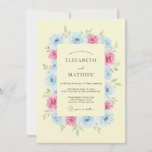 Invitation Jaune Bouton d'Or Mariage Printanier Radieux