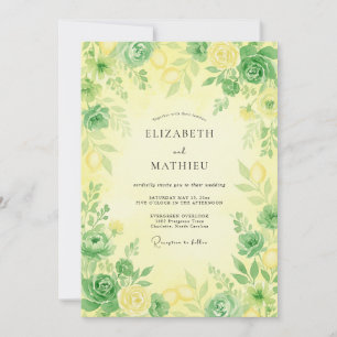 Invitation Jaune Citron Frais Citron Été Mariage