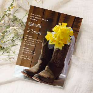 Invitation Jaune Daffodils Chouette Bottes Post Mariage Brunc