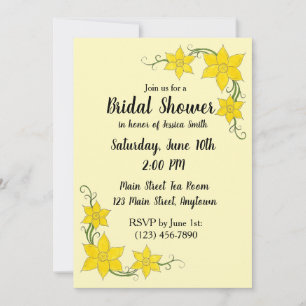 Invitation Jaune Daffodils Floral Flower Baby shower nuptial