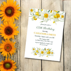 Invitation Jaune Daffodique Printemps Rustique Floral Anniver