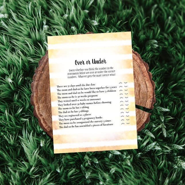 Invitation Jaune de lapin blanc sur sous Baby shower jeu (Créateur téléchargé)