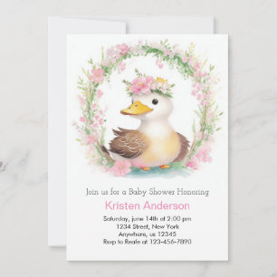 Invitation Jaune Duckling Dreams Baby shower fille