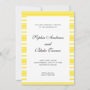 Invitation Jaune et blanc Grandes Mariage moderne
