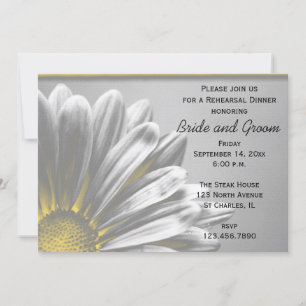 Invitation Jaune Floral Faits saillants Dîner de répétition M