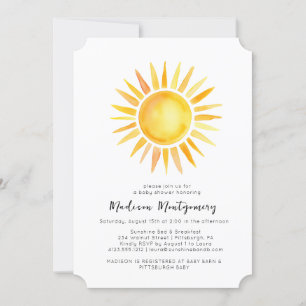 Invitation Jaune joyeux soleil En vichy Baby shower