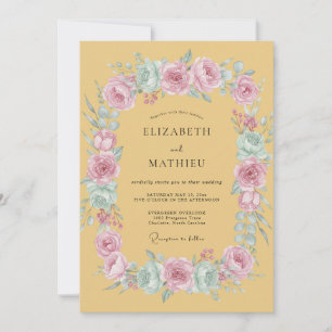 Invitation Jaune Moutarde Luxuriant Mariage Printanier