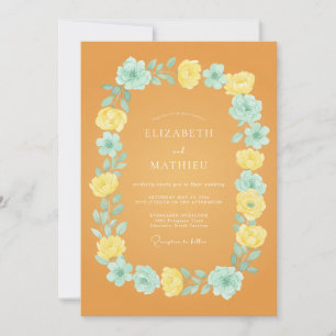 Invitation Jaune Moutarde Mariage Estival Joyeux