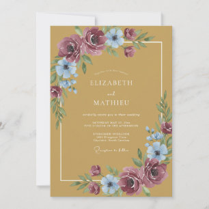 Invitation Jaune Moutarde Radiant Mariage Automnal