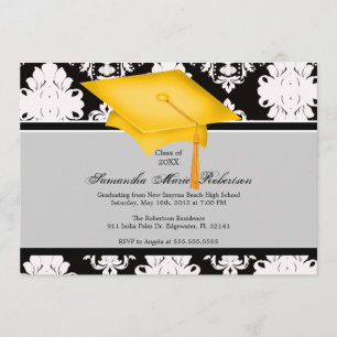 Invitation jaune, noire, blanche, faite sur