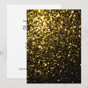 Invitation Jaune or foncé faux éclat paillettes Personnaliser