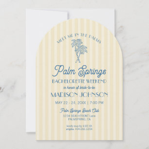Invitation Jaune Palm Spring Pastel Beach Bachelorte Party