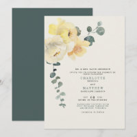Jaune Peonies Turquoise & Crème Mariage Parents ma
