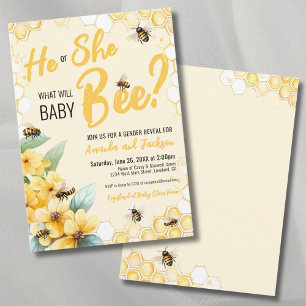 Invitation Jaune Qu'est-ce que le bébé BEE Genre Revevela Par