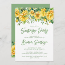 Jaune Sage Vert Floral Surprise Party