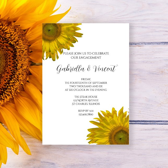Invitation Jaune Sunflowers (Créateur téléchargé)