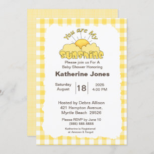 Invitation Jaune Vous Êtes Mon Baby shower Soleil