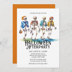 Invitation Jaunty Skeleton adolescent Football Halloween Part