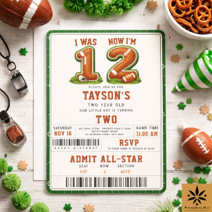 Invitation J'avais 1 an, maintenant j'en ai 2 – Football Amer