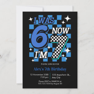 Invitation J'avais 6 ans maintenant j'ai 7 ans garçon anniver