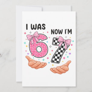 Invitation J'avais 6 ans maintenant j'ai 7 ans jolis chiffres
