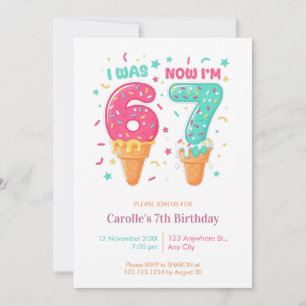 Invitation  J'avais 6 ans maintenant je suis glace 7 ans d'an