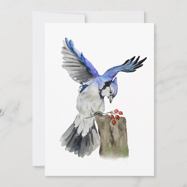 Invitation Jay bleu d'oiseau de la forêt (Devant)